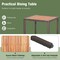 Costway 3PCS Patio Wicker Dining Set Acacia Wood Table Top with Cushioned Chairs Garden